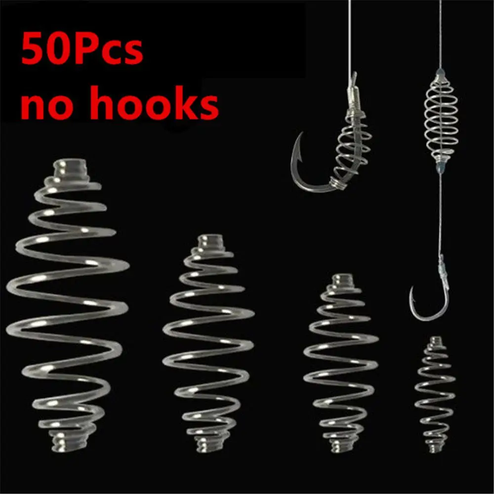 

Stainless Steel 50Pcs Spring Olive Shape Feeder Cage Fishing Accessories Fishing Tools Carp Fishing Feeder Stops