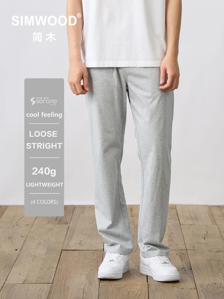 

SIMWOOD 2024 Summer New 240gsm Lightweight Cool Feeling Sorona Fabric Jogger Pants Men Oversize Sweatpants Breathable Trousers