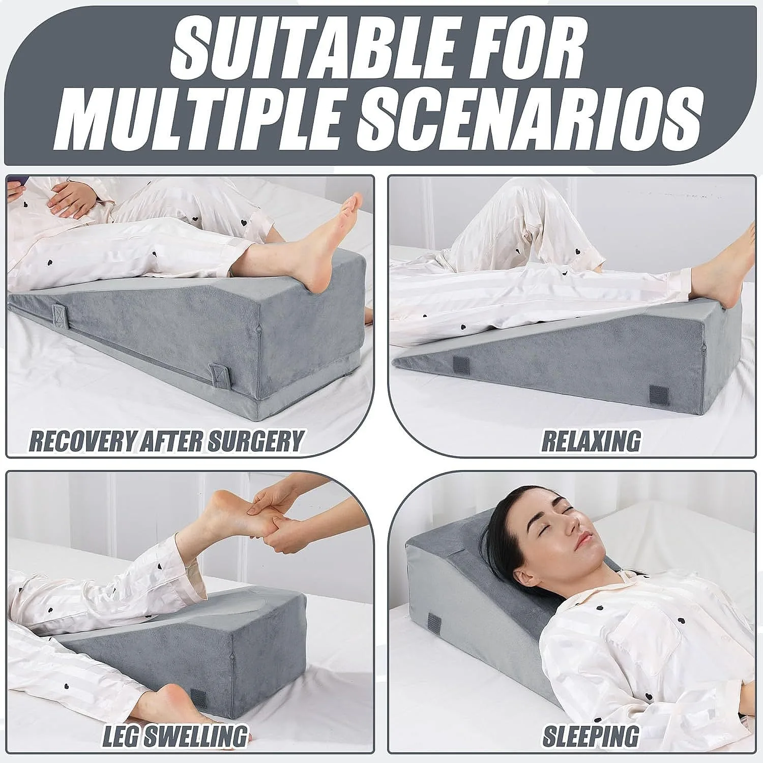 Adjustable Wedge Leg Elevation Pillow Ergonomic Leg Support Cushion for Home Pain Relief and Comfort