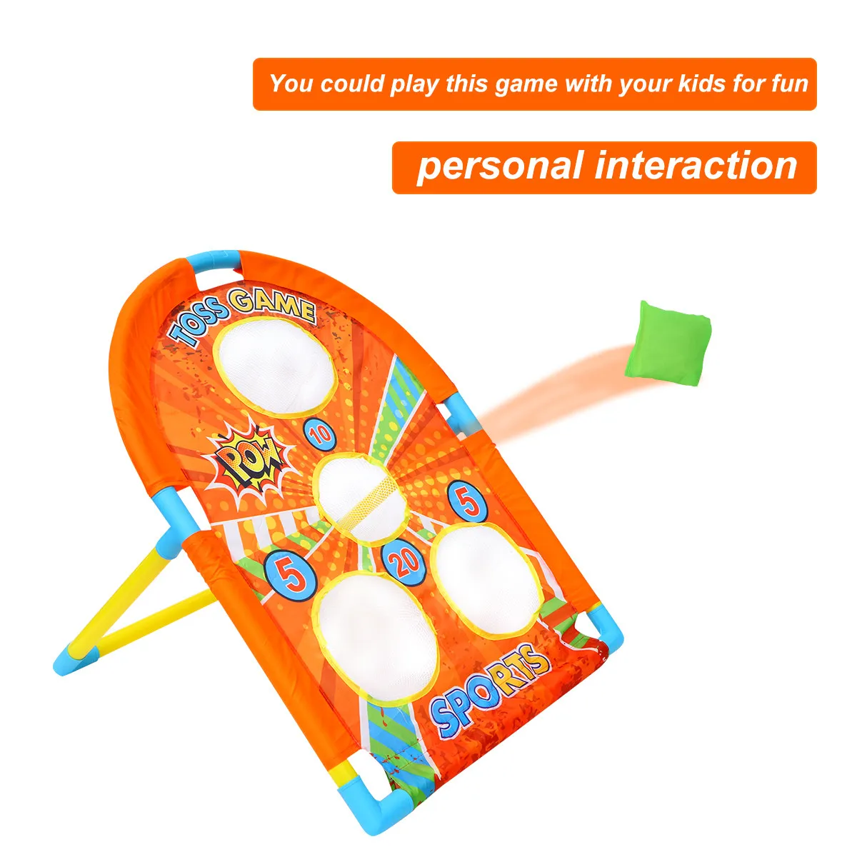 1Pcs Sandbag Toss Board Game Orange Parent-Child Interactive Fun Intellectual Development Coordination Agility Reaction Training
