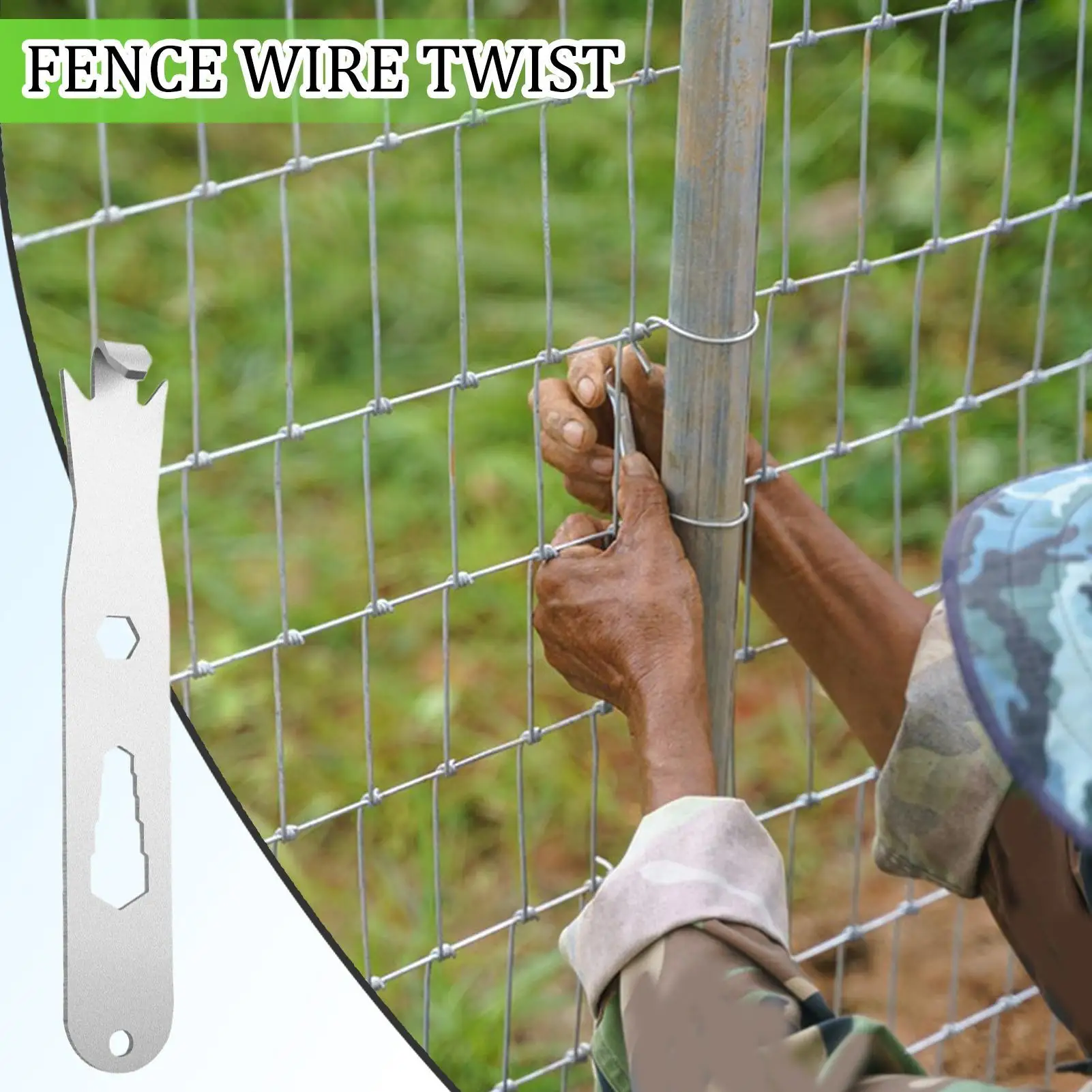 Stainless Steel Cable Fixer Tightener Barb Wire Twist Tool Fence Wire Twisting Tool Pocket Size With Hexagonal Holes For Garden