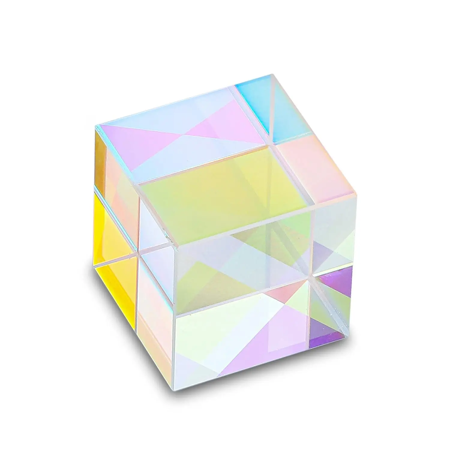 Science Optical Glass X-Cube Two-Color Cube Hexahedral RGB Combination Beam Splitter Prism Educational Gift Classroom Physics