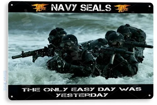 TIN SIGN U.S. Navy Seals Special Forces Metal Décor Patriotic Combat Art A663 --Tin Sign