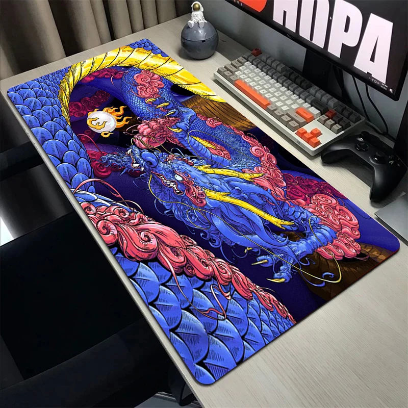 

Japanese Dragon Gaming Mouse Pad Large Art Mousepad Laptop Gamer Computer Desktop Mousemats Anti-slip Rubber Table Pad 900x400mm