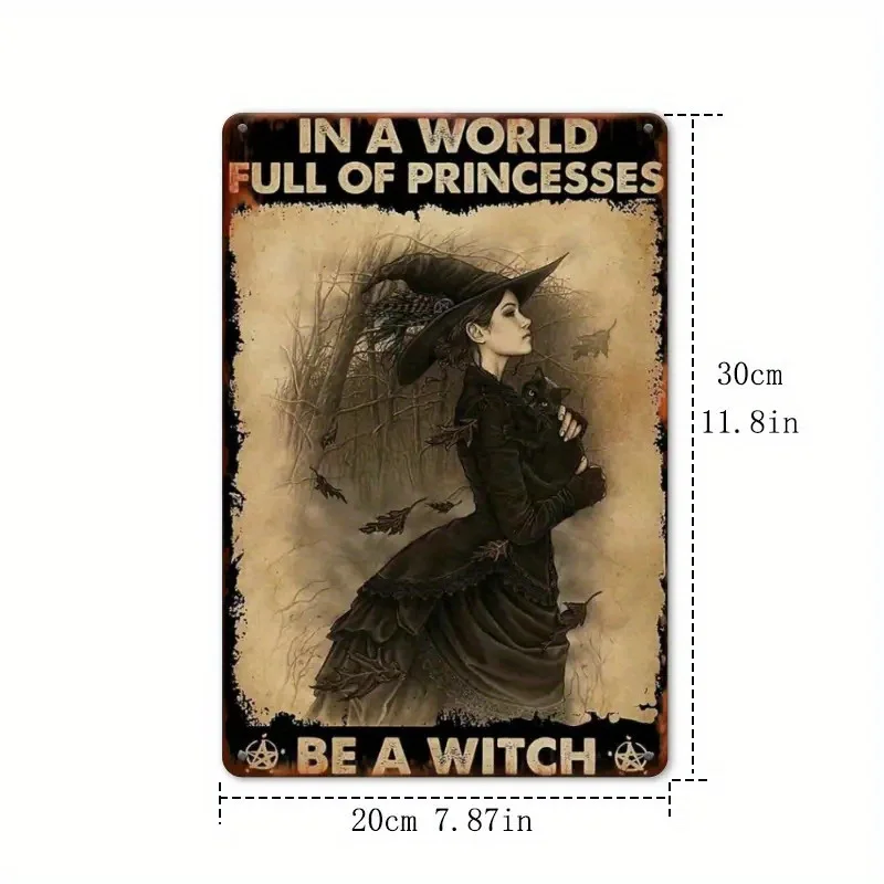 1 Piece Vintage Witch-Themed Iron Wall Decor - 