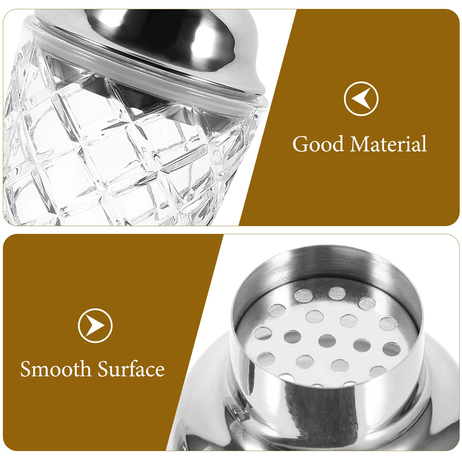 

Glass Cocktail Shaker with Stainless Steel Lid Clear Transparent Mixer for Cocktails Milk Tea Cocktail Mixing Cup