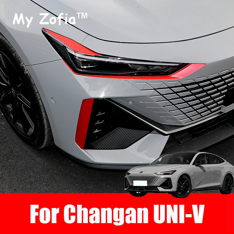 

For Changan UNIV UNI-V 2023 2024 2025 Car Headlight Rear Bumper Mirror Edge Bumper Wheel Fog Lamp Strip Stickers Accessories