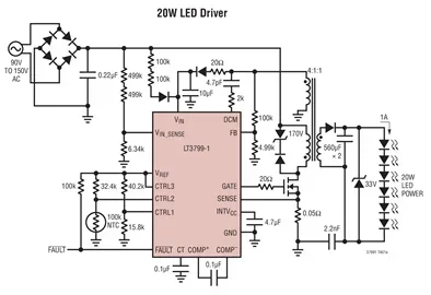 LT3799 LT3799EMSE-1 LT3799IMSE-1 - Offline Isolated Flyback LED Controller with Active PFC