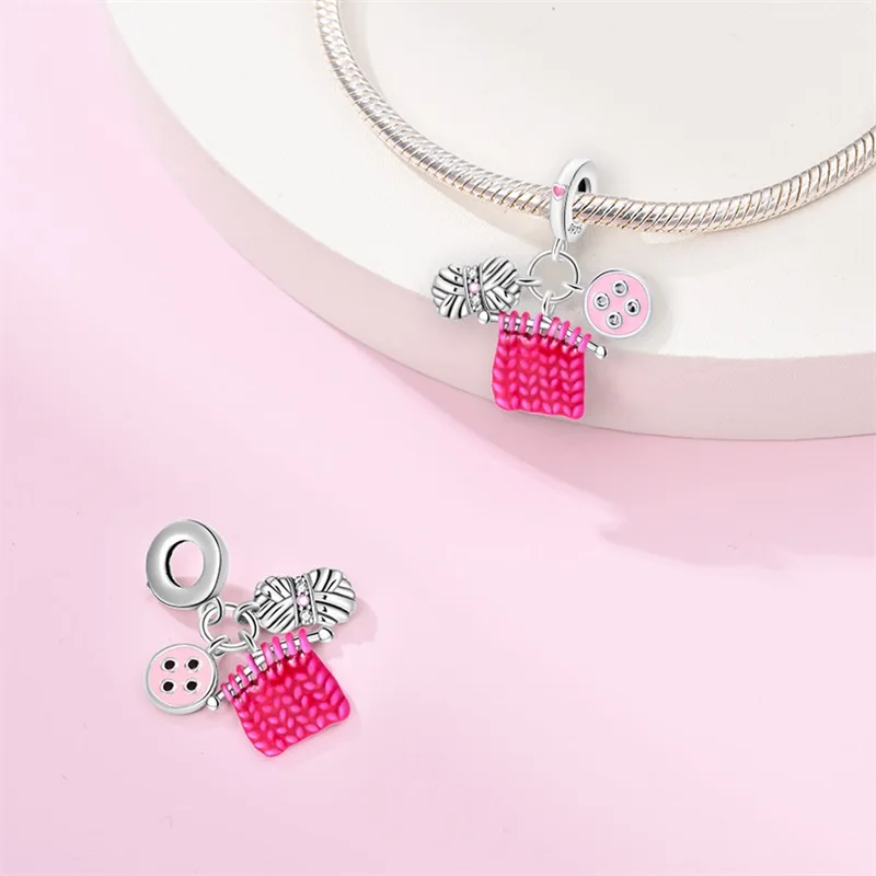 Creative Family Life Series Sewing Machine Weaving Alarm Clock Hair Dryer Charms Beads Fit DIY Bracelets 925 Sterling Silver Jew