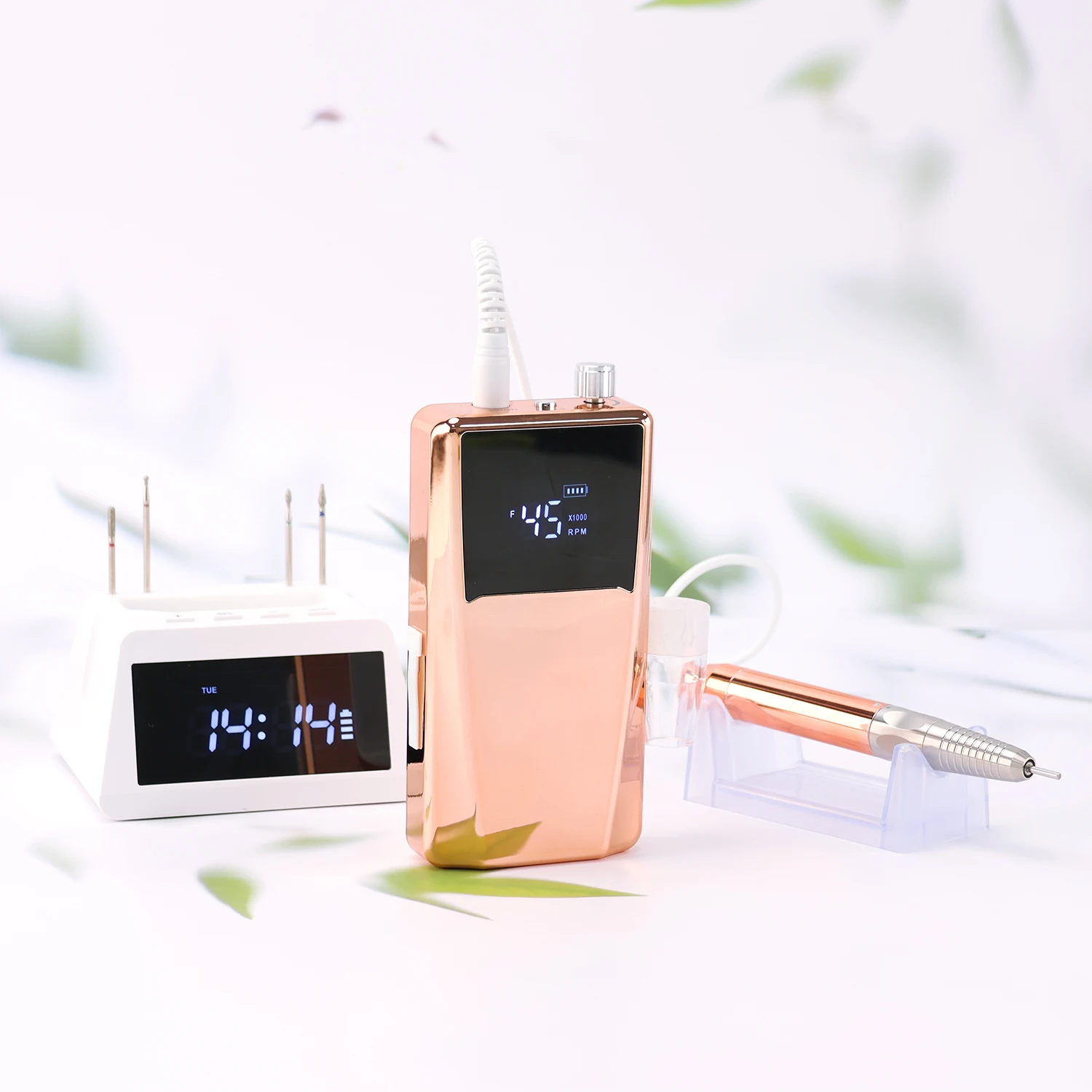 New Arrival High Power 85W Brushless Lcd Display 2 in 1 Nail Drill Machine 45000 Rpm for Manicure