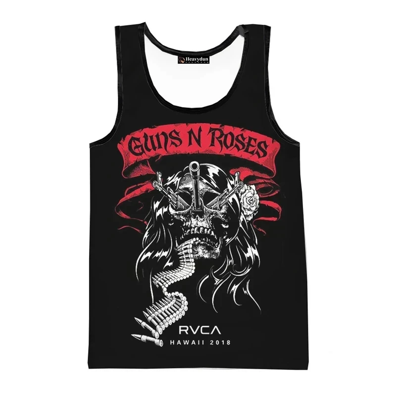 Popular Rock Band Men's Tank Top Classic Guns And Roses Sleeveless Shirt Hip Hop Trend Harajuku Man Vest Summer Unisex Loose Tee - Image 5