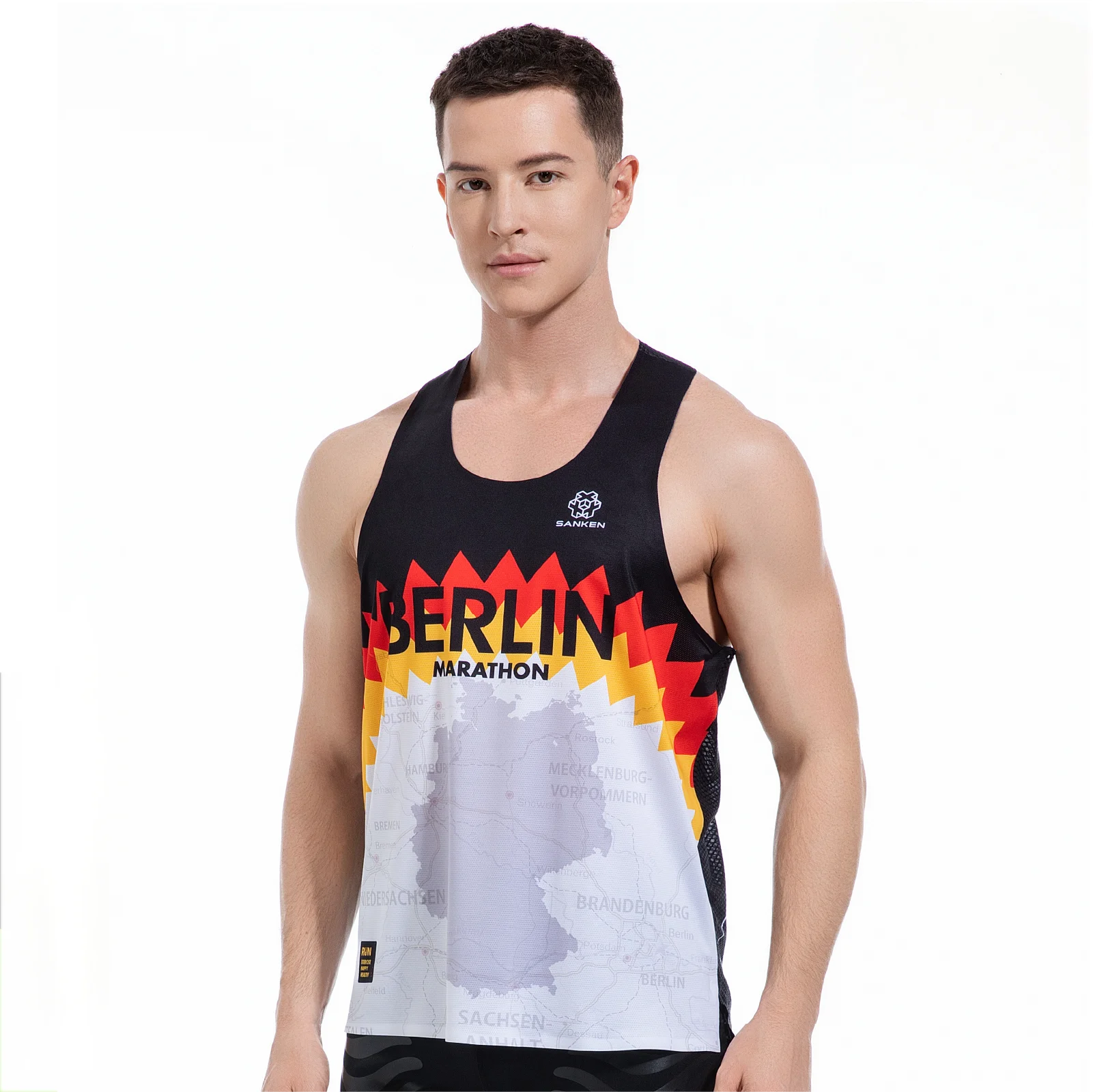 

Men's Seamless Lightweight Marathon Tank Top Dry Fit Sleeveless Workout T-Shirt Fitness Singlet for Running