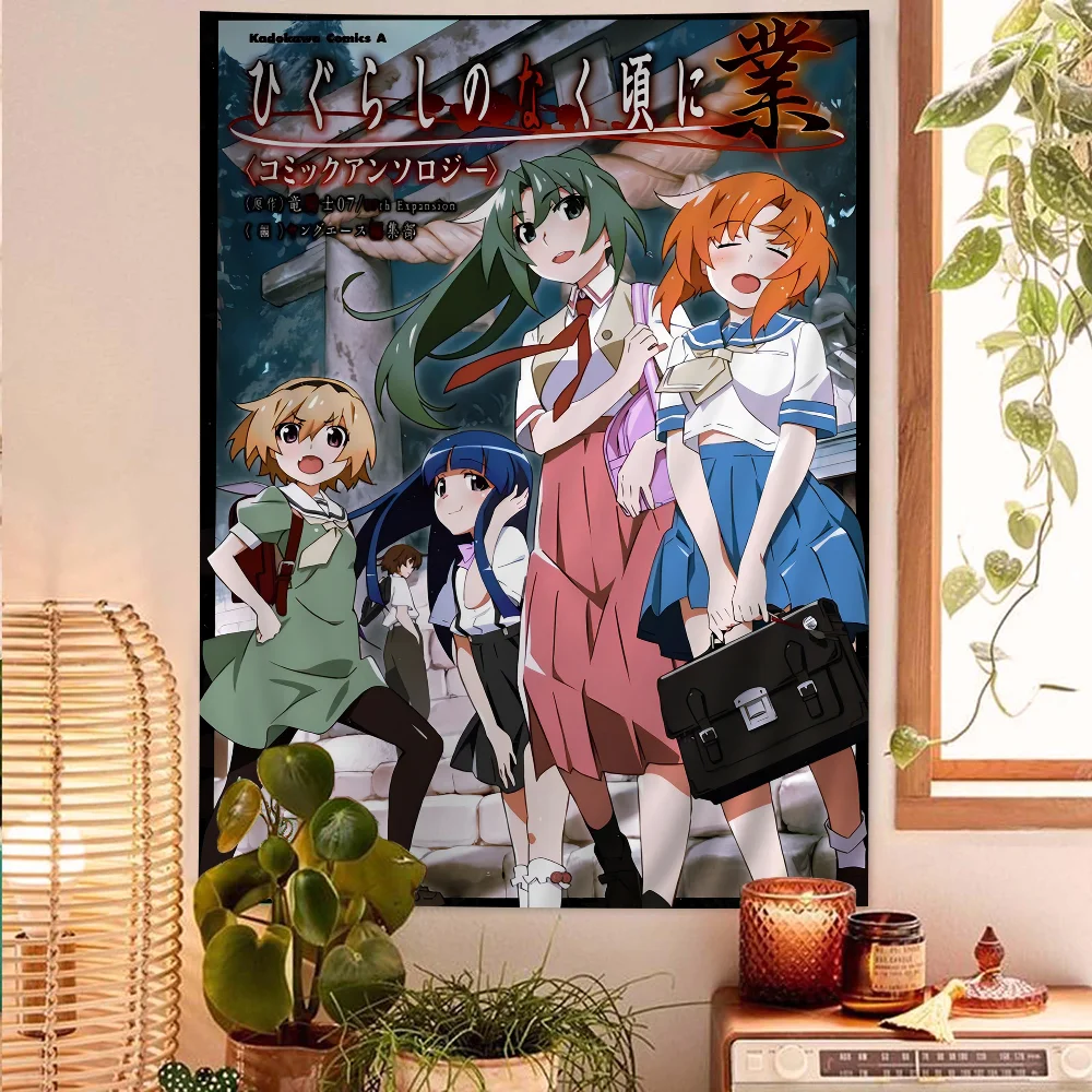 Higurashi No Naku Koro Ni Gou.jpg Cartoon Tapestry Art Science Fiction Room Home Decor Art Home Decor