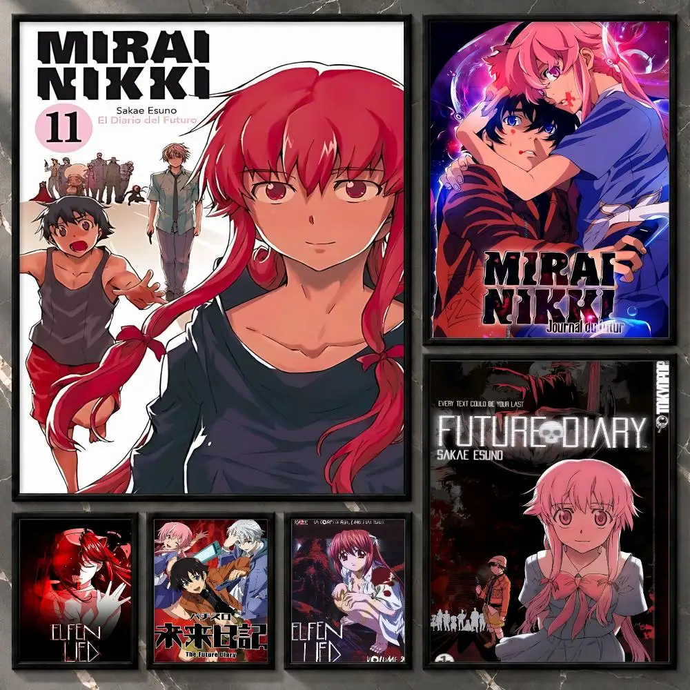Collectible-Character-Illustration-Characterart The Future Diary Poster Aesthetic Unframed Wall Prints for Bedroom & Living Room