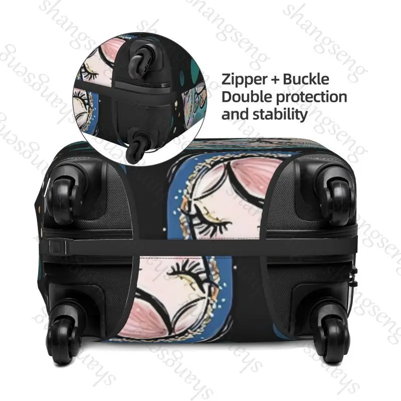 Russian nesting dolls Travel suitcase protective case, suitcase cover, elastic protection, washable Luggage cover, 18-32 in