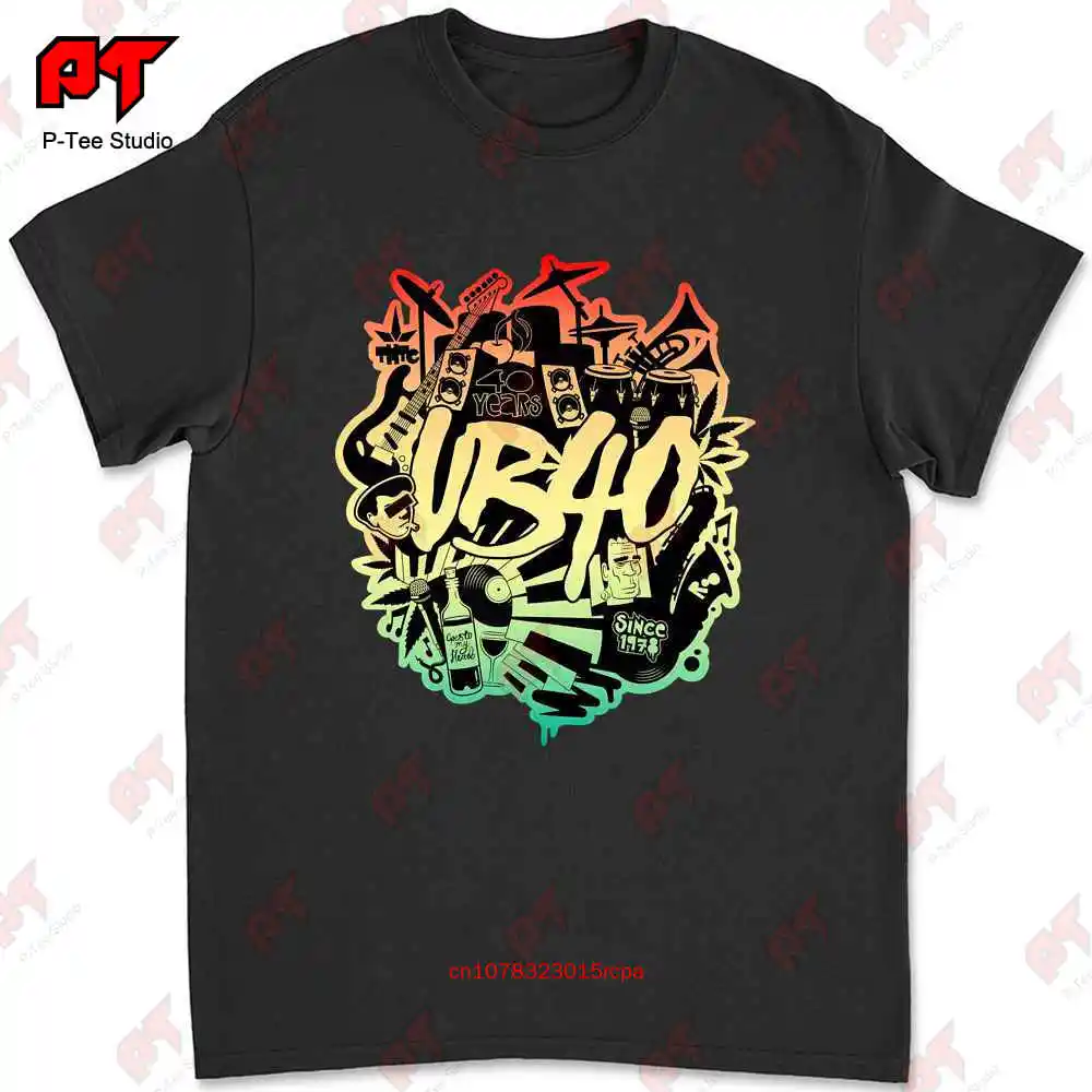 Ub40 T Shirt 40Th Anniversary Official Club Dub Reggae Black Rasta Logo 4Xl IH21