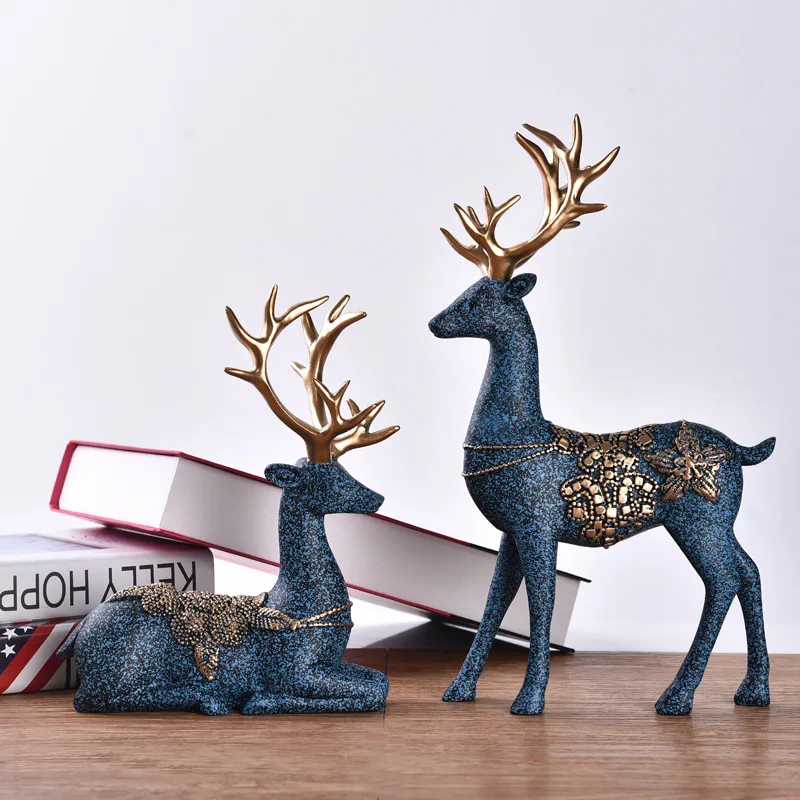 

Deer Resin Crafts Home Decor Craft Ornaments Creative Living Room TV Cabinet Ornament