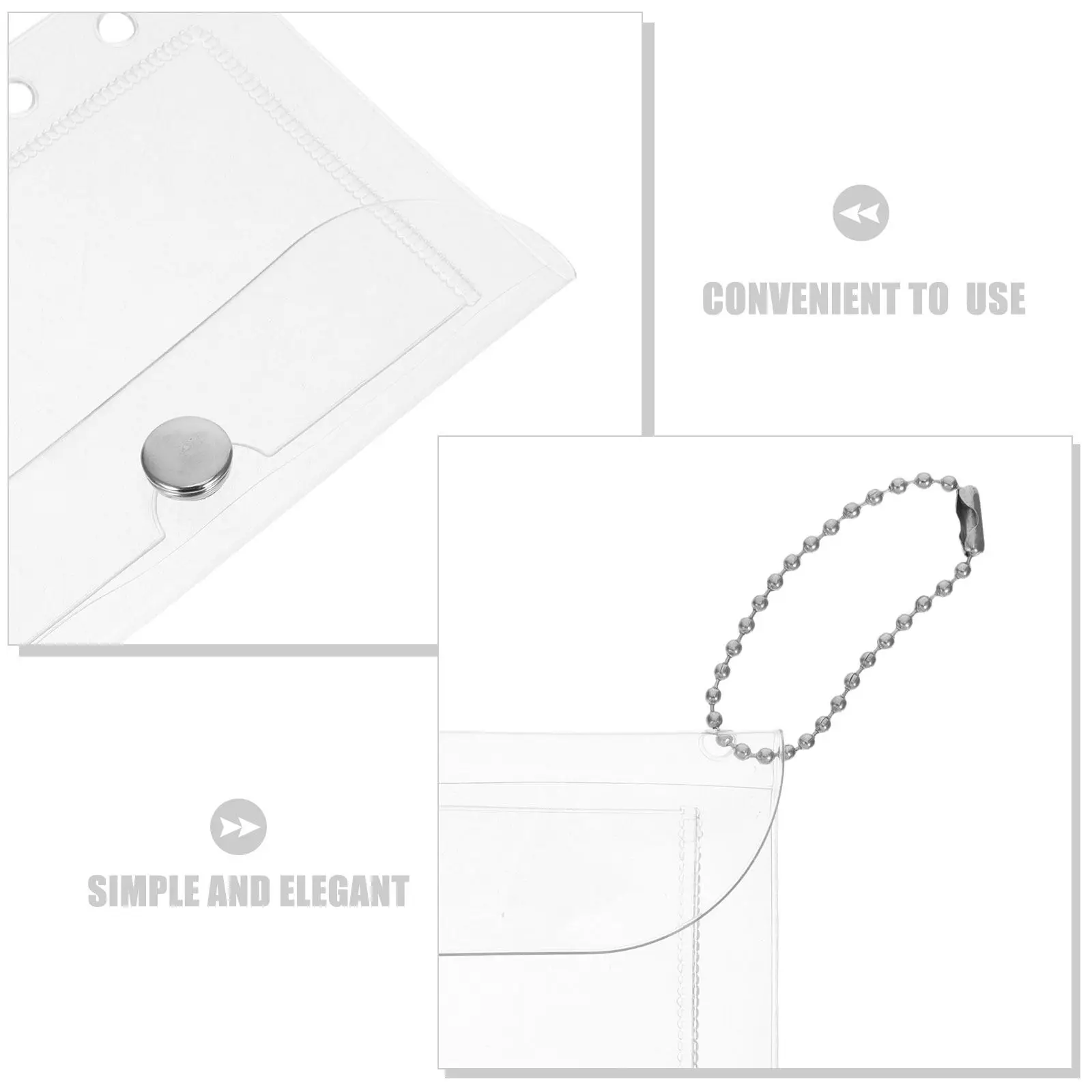 4Pcs Clear Buckle Binder Pockets Mini Waterproof Loose Leaf 5 Ring Budget Filing Organizer for Cash Envelopes Planner Inserts