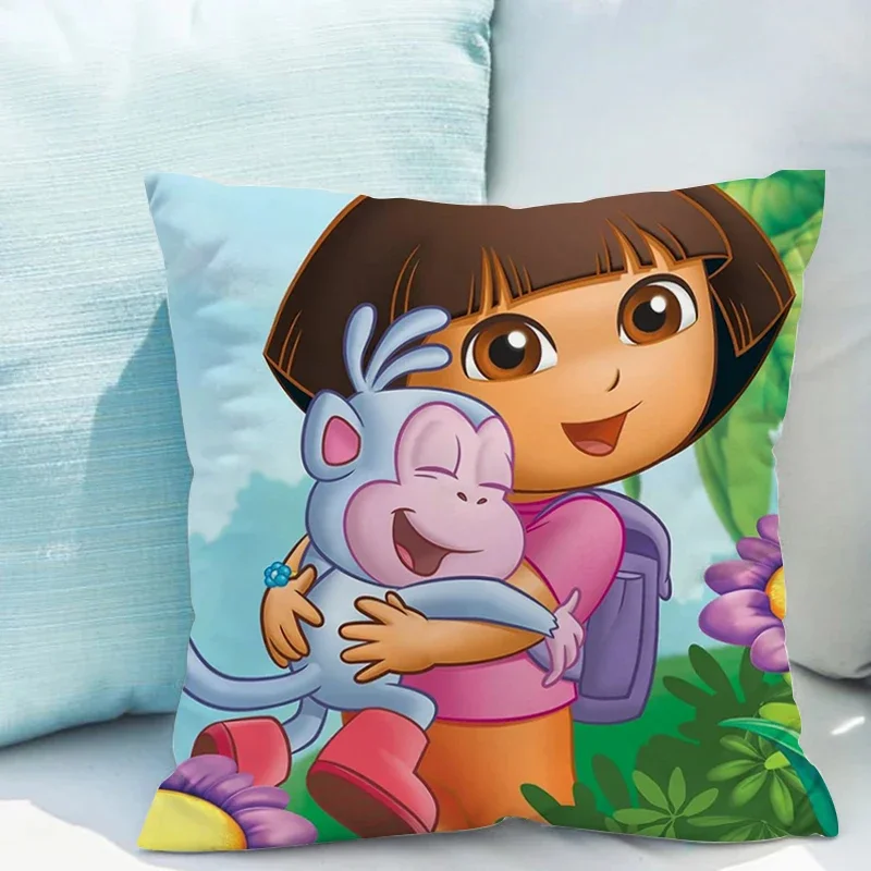 Pillowcase 45*45 D-dora the Explorer Decorative Pillowcases for Pillows Pillow Hugs Chair Cushion Cover 40x40 Fall Decoration