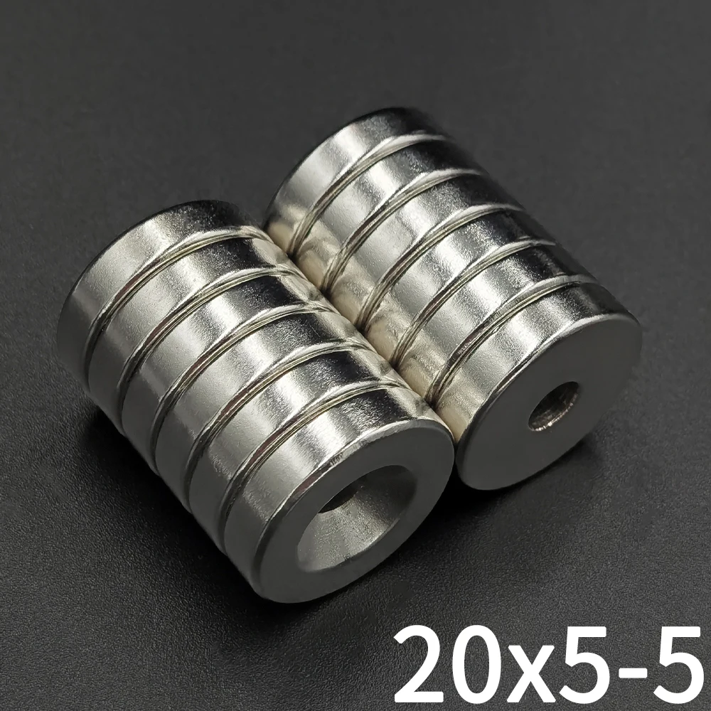 2/5/10/15/30Pcs 20x5-5 Neodymium Magnet 20mm x 5mm Hole 5mm N35 NdFeB Round Super Powerful Strong Permanent Magnetic Disc imanes