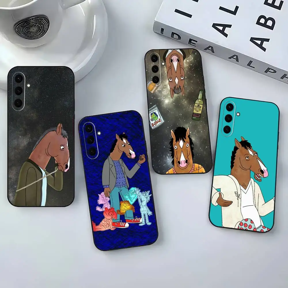 

Cartoon B-BoJack Horsemans Phone Case For Samsung Galaxy A73,21,22,32,71,53,52,51,80,5G Soft Black Cover