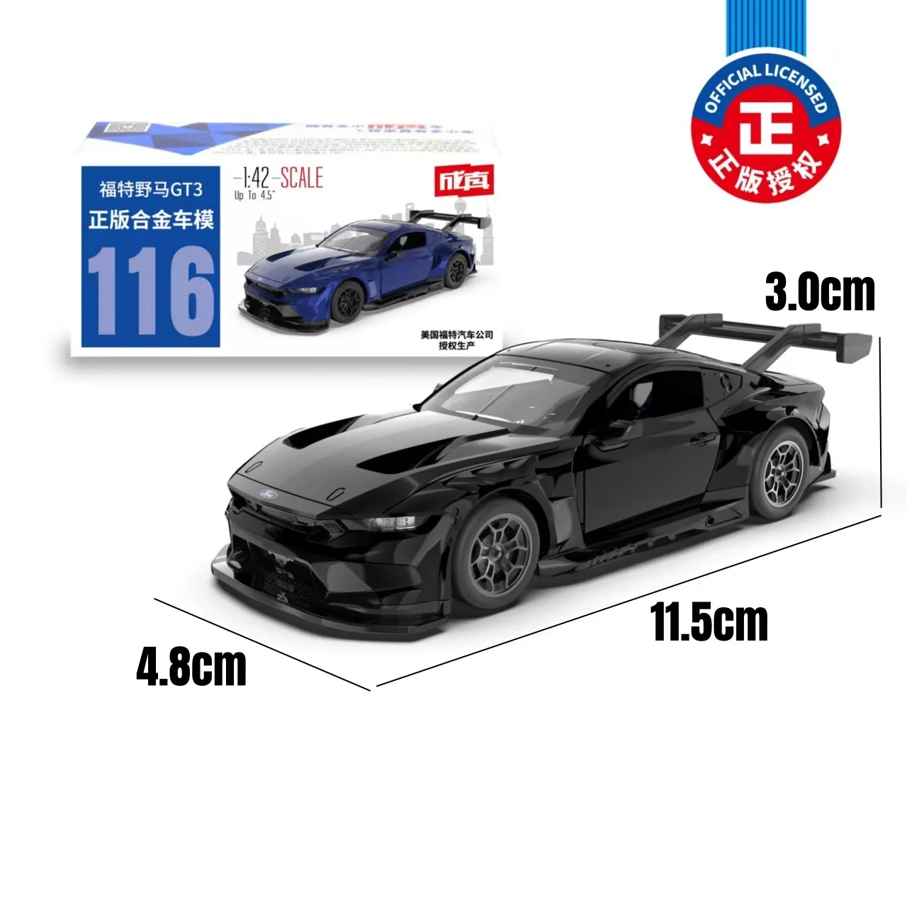 1:42 Ford Mustang GT3 Alloy Car Diecasts & Toy Vehicles Car Model Miniature Scale Model Car Toys For Children