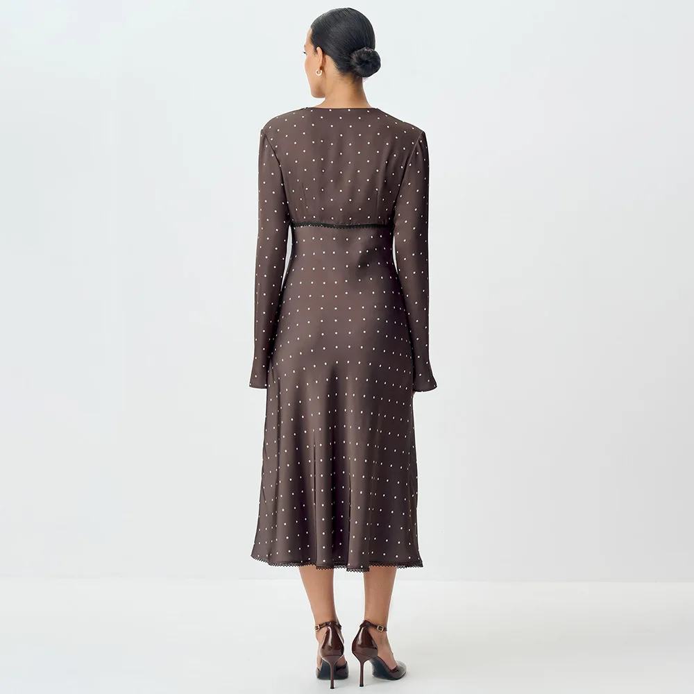 Dresses For Women Polka Dots Vestidos V-neck Long Sleeved Dress Party Sexy Loose Casual Vacation Elegant Slim Temperament Trendy