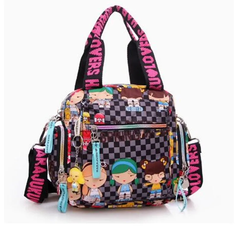 New woman candy color shoulder bag 2024 cowboy bag cute girl Harajuku baby handbag multi-functional Oxford cloth Messenger bag