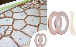 Copper Foil Tape for Stained Glass 2pcs Copper Paper Circuits Shielding Tape with Bone Folder Tool Conductive Adhesives Tapes