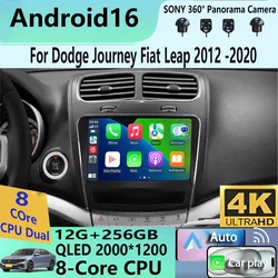 Android 16 Carplay Auto WIFI+4G For Dodge Journey Fiat Leap 2012 -2020 Car Radio Multimedia Video Player Stereo Head Unit 2din