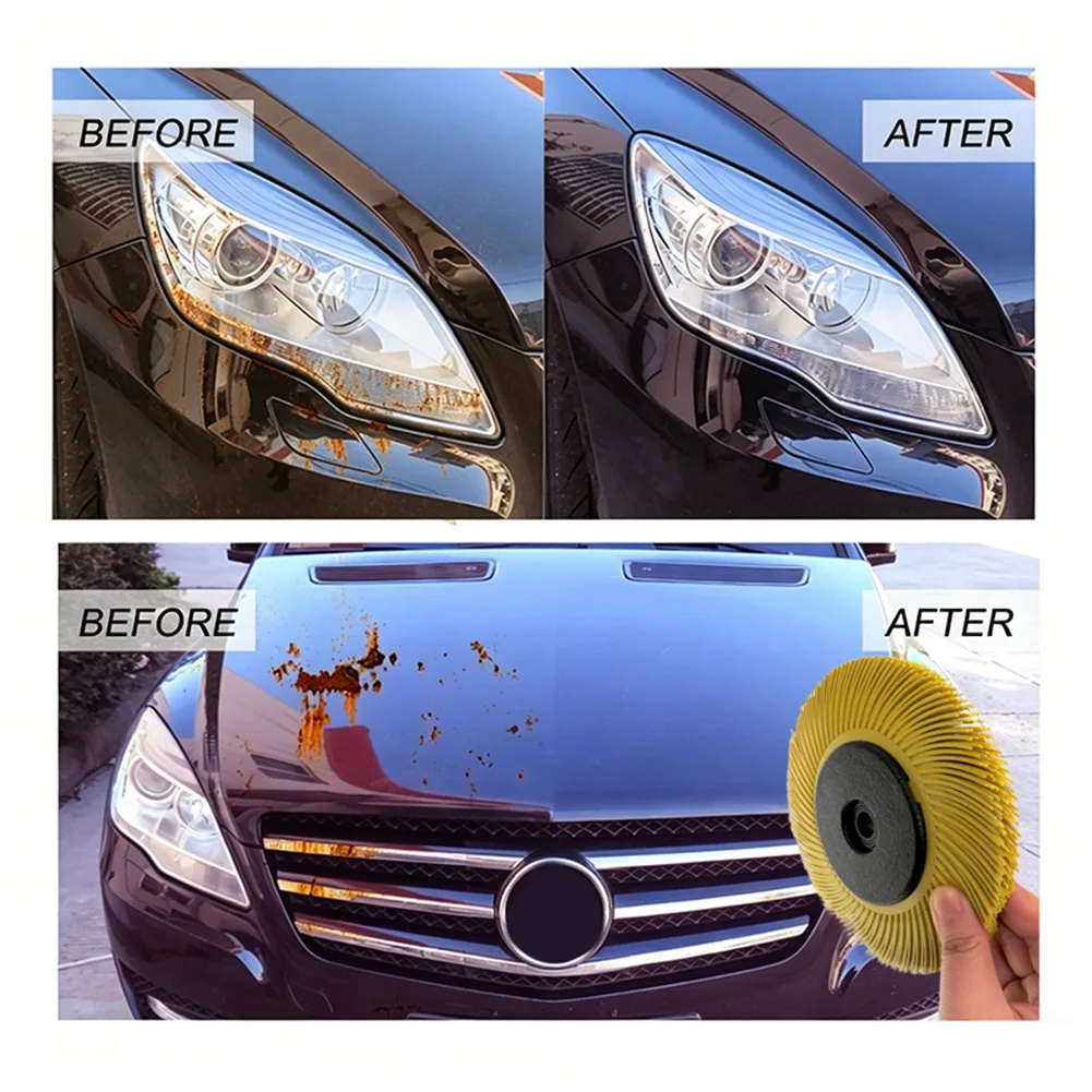 Multi-use Gear 6 Inch Nylon Abrasive Grinding Wheel Brush Anti-Clogging Long Lifespan for Metal Stainless Steel Wood Rust Paint
