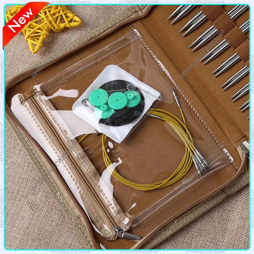 

Multifunctional Crochet Hook Kits Removing Circular Needle Crochet Needles Handmade Crafts PU Storage Bag for DIY Scarves Gloves