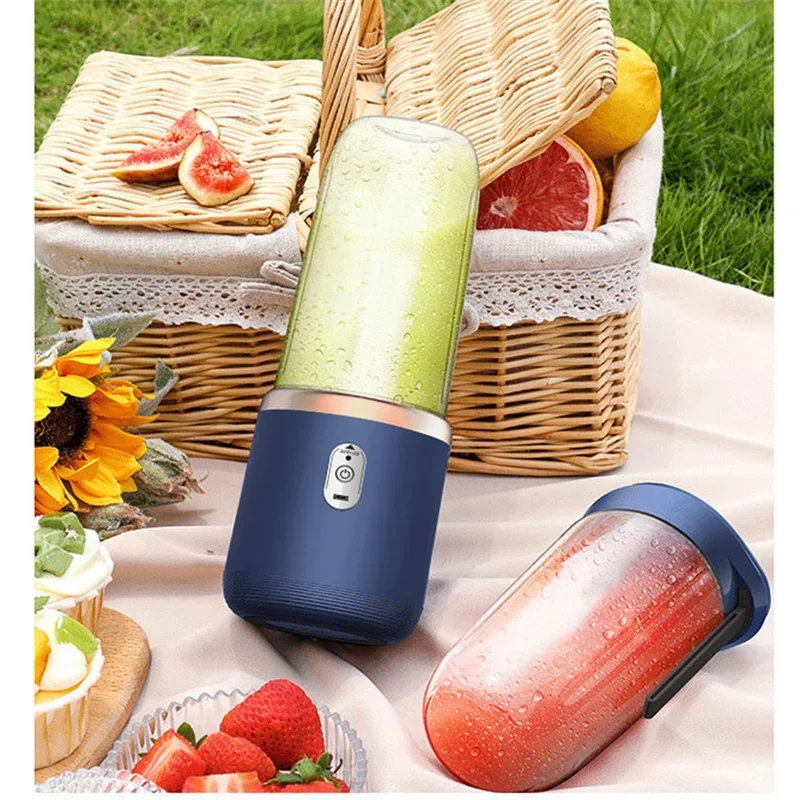 Presse-agrumes électrique Portable à 6 lames, 1 pièce, mélangeur de fruits ménagers, Double tasse, presse-agrumes électrique multifonction, Rechargeable par USB