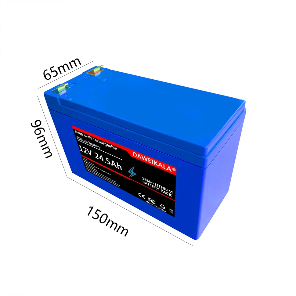 12V 24.5Ah 18650 Lithium Battery Pack 3S7P Rechargeable Battery for Solar Energy Electric Vehicle Battery 12.6v 3A Charger