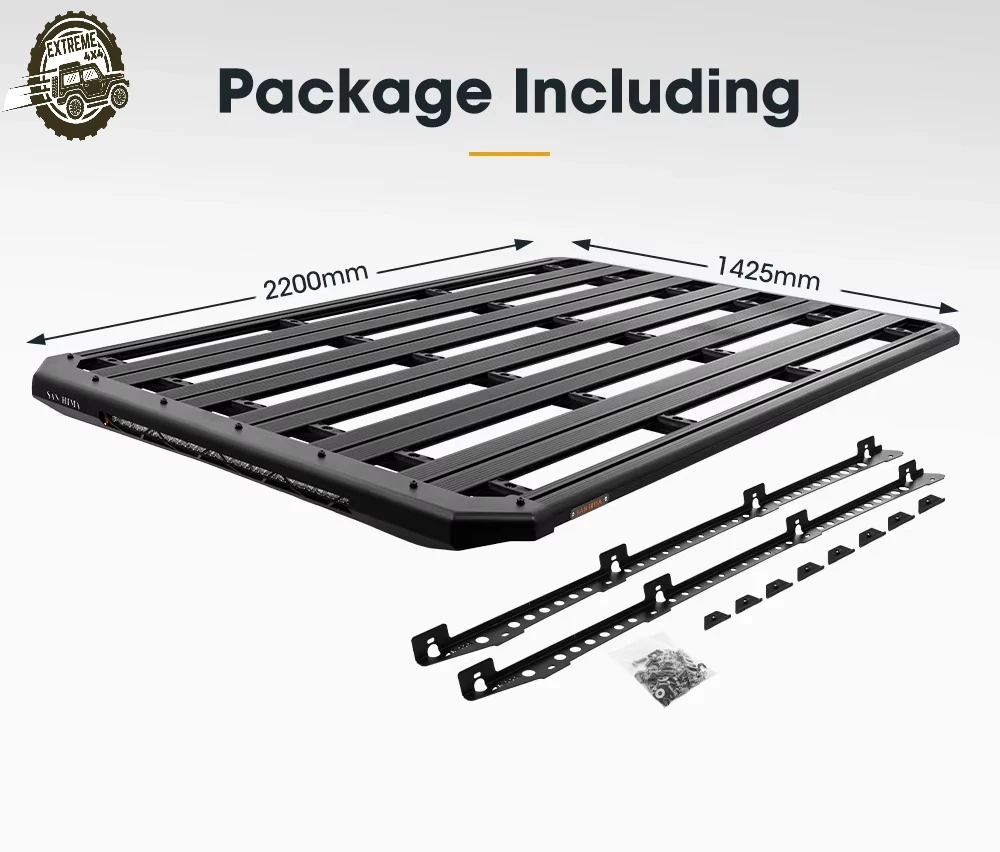 

SAN HIMA 4x4 Aluminum Alloy LC200 Platform Roof Rack in Built 28inch LED Light Bar for Toyota Land Cruiser 200