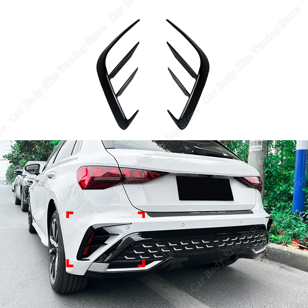 

2025 для Audi A3 8Y S3 RS3 Sportback Sline Автомобильный задний бампер Диффузор Ветровой нож Накладка Сплиттер Спойлер Комплекты кузова ABS УФ-пальто