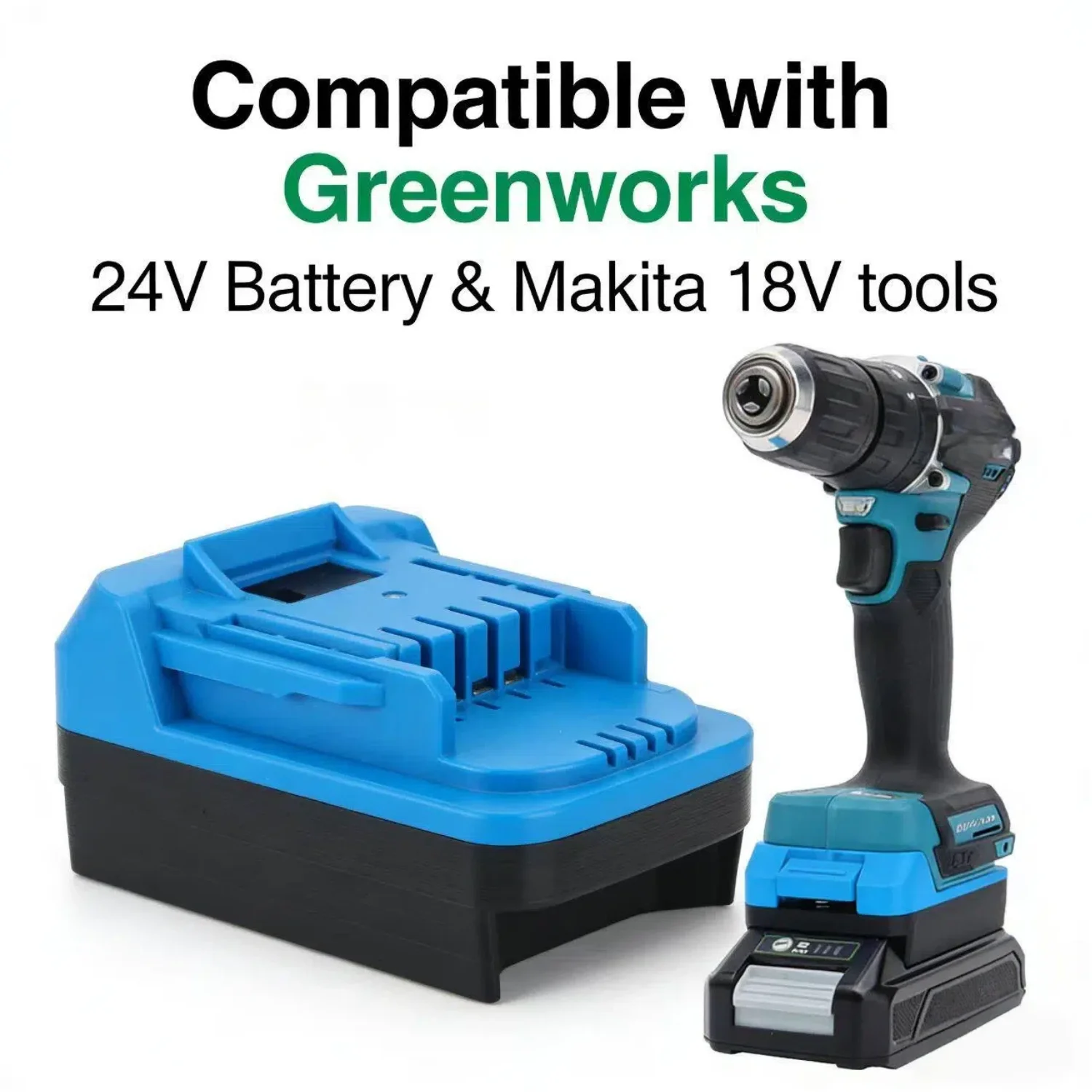 For Greenworks 24V Series Li-ion Battery TO Makita 18V Series Cordless Power Tools Battery Adapter/Converter(Only Adapter)