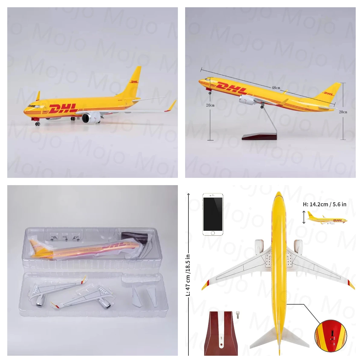 

B737 Model DHL Cargo Express Airline 47CM 1:85 Scale Large Model Diecast Airplane Model Kits Aviation Enthusiast Toy Gift