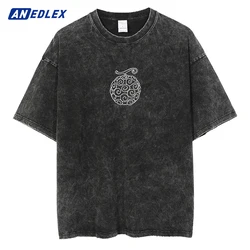 Men Vintage T Shirt Streetwear Harajuku Anime Print T-Shirt Oversize Summer Black Short Sleeve Tshirt Loose Cotton Tops Tees