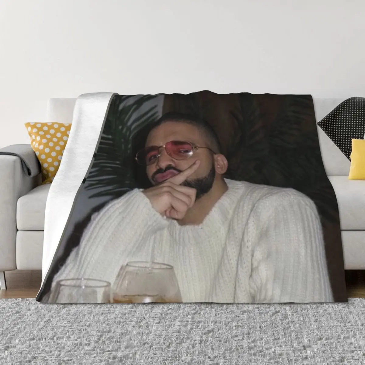 

Drake the rapper Throw Blanket Hairy valentine gift ideas Luxury Brand Decorative Sofas Blankets