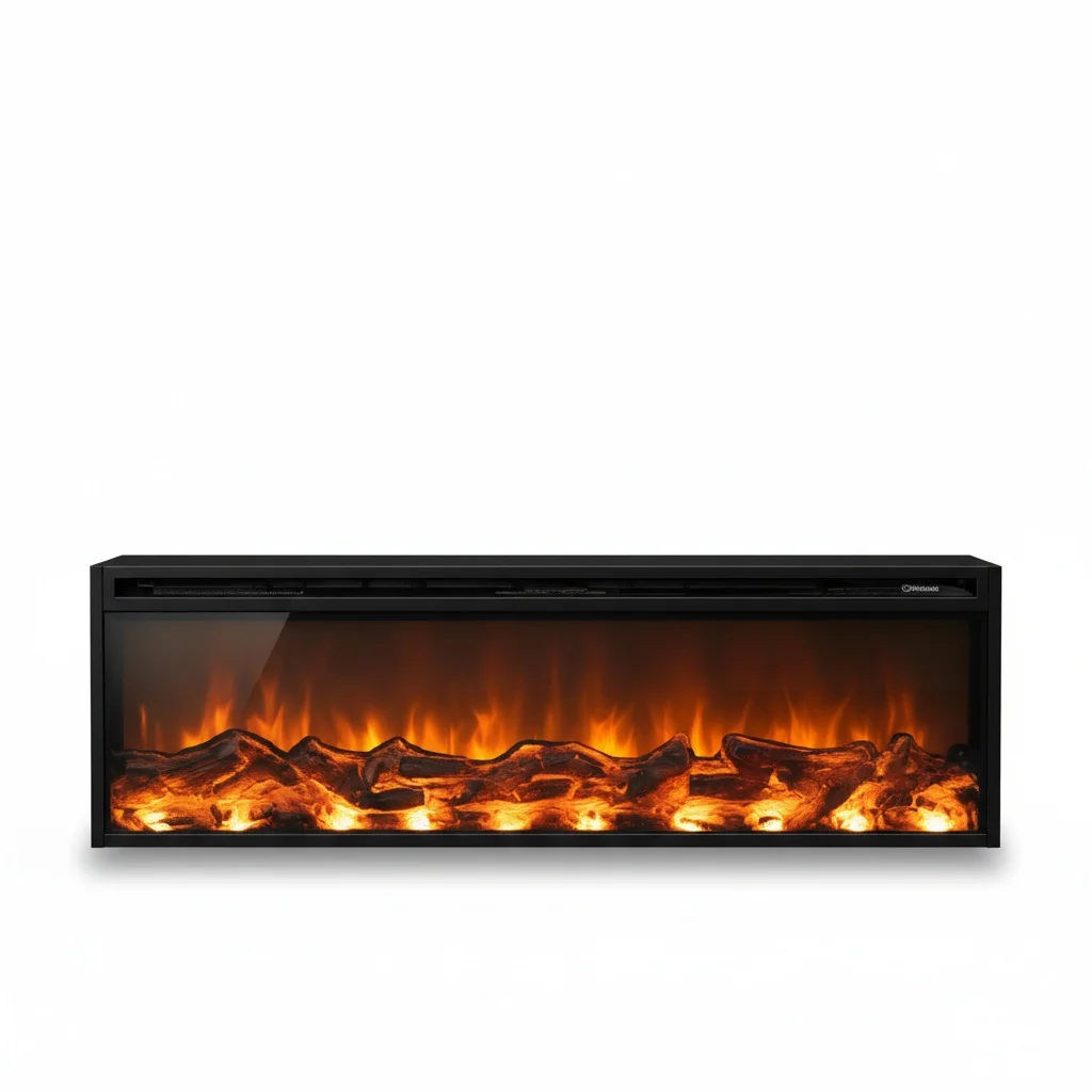 Electric Fireplace Insert, 70 Inch Tempered Glass Wall Mounted Heater, LED Flame Fireplace, Smart Luxury Energy-Saving Heater