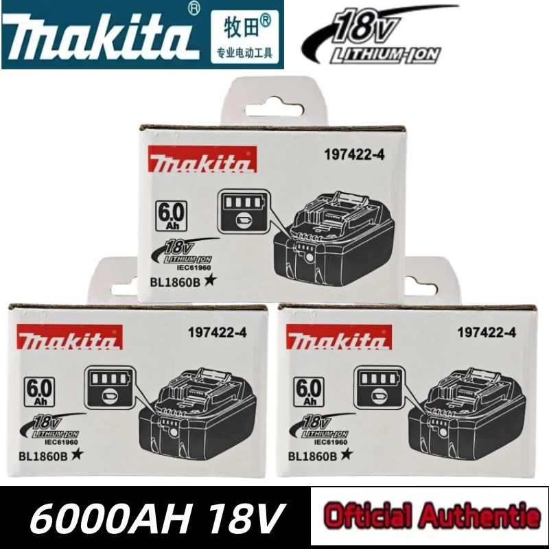 Original Genuine Makita Battery, 18V Power Tool Battery, BL1860B 6.0Ah Ultra Long Battery Life Stable Power Output