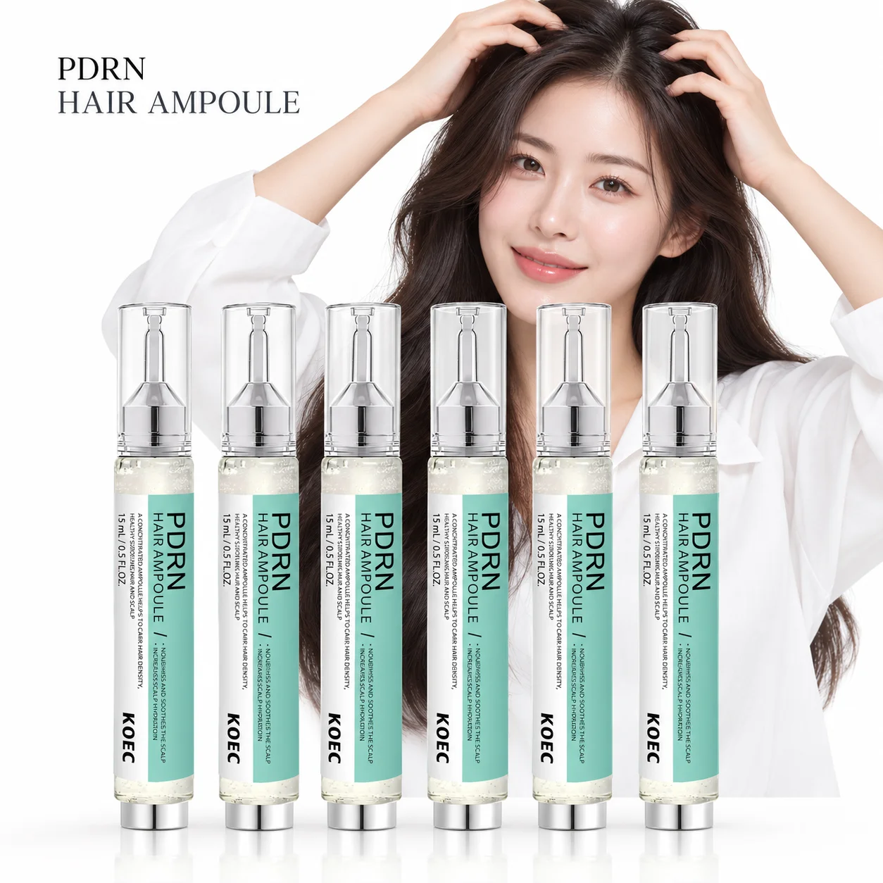 PDRN Hair Care Serum Precision Nozzle Scalp Nourishing Root Strengthening Hair Density Lightweight Daily Essence