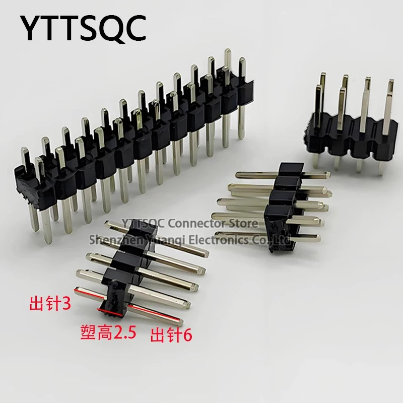 10pcs 2.54mm L11.5MM Double Row Male 2~40P Breakaway PCB Board Pin Header Connector Strip Pinheader 2x2/3/4/6/8/10/12/15/20/40P