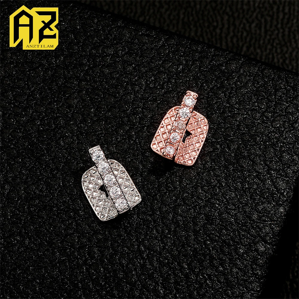 Anztilam One Line Bling Grillz Iced Out Cross Grill Tooth Men Women Hip Hop Grills Caps Brass Fashion Jewelry Free Shipping