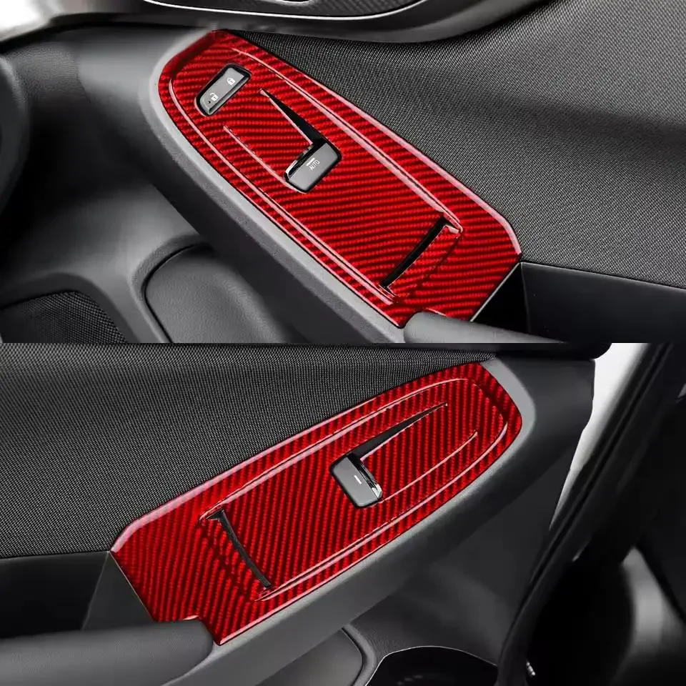 

Real Dry Hard Carbon Fiber Sticker For Subaru WRX STI 21 22 23 24 Door Window Switch Button Panel Interior Trim Accessories