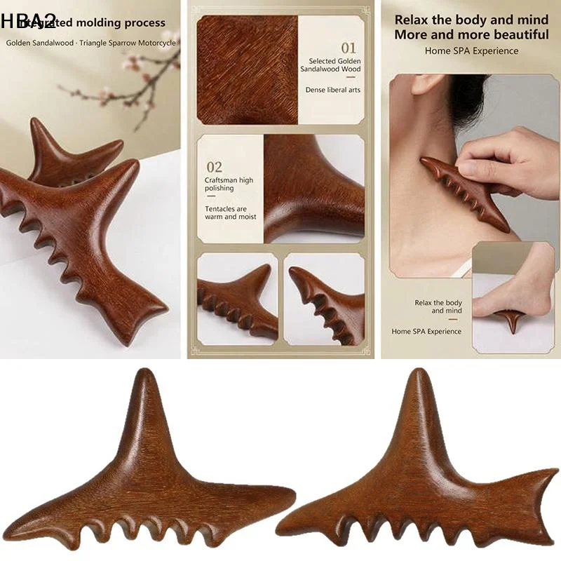 Triangular Bird Shark Shape Massage Stick Foot Gua Sha And Acupressure Tool Full-Body Meridian Trigger Point Relaxation Device