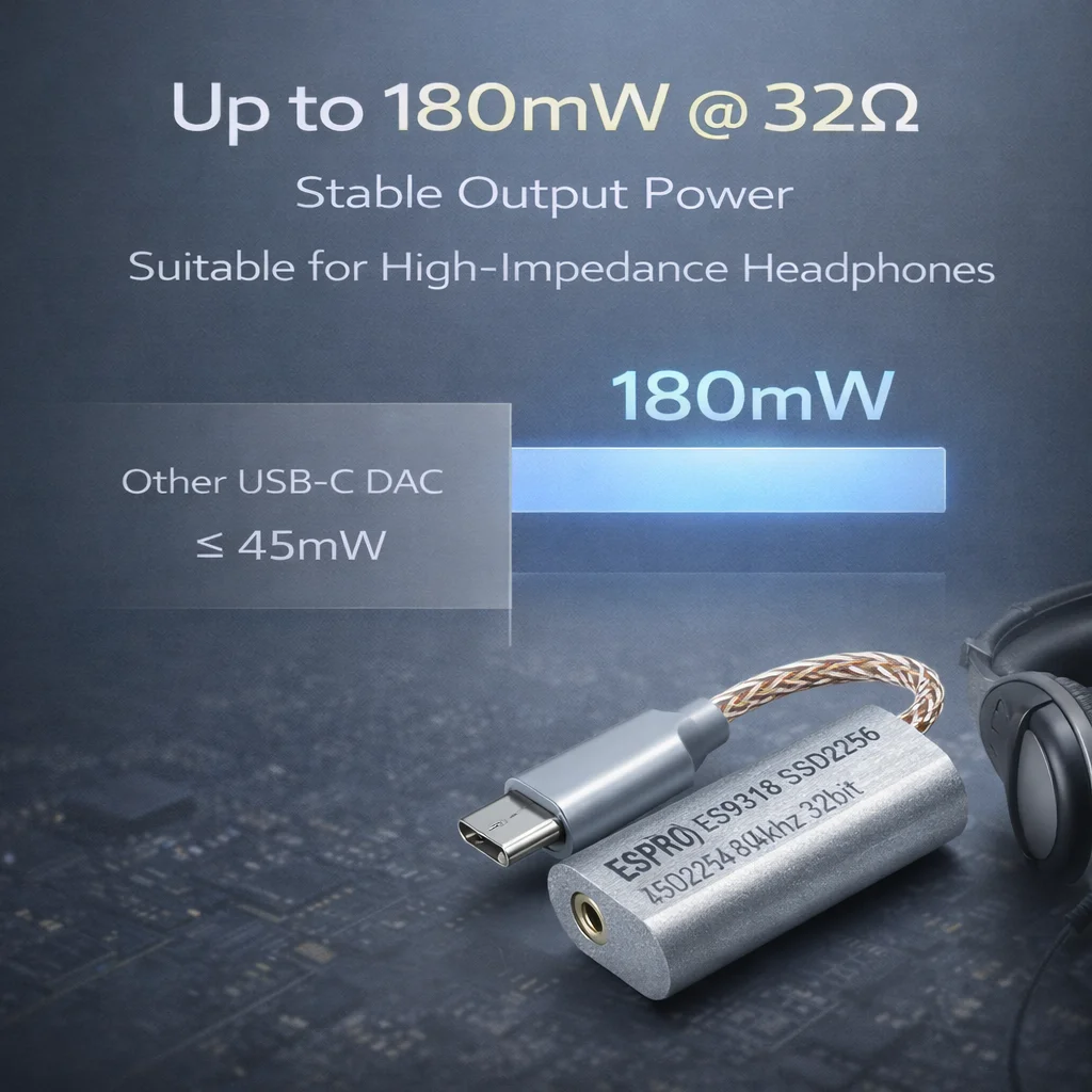 LY Tech USB-C DAC Audio Adapter ES9318, 32bit 384kHz DSD256, No Driver, For Android iPad Windows MacOS