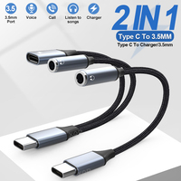 Audio Adapter 2 IN 1 Fast Charge For Samsung S20 Ultra Note 20 For iPad Pro Huawei Xiaomi Type C TO 3.5mm Jack Earphone Splitter