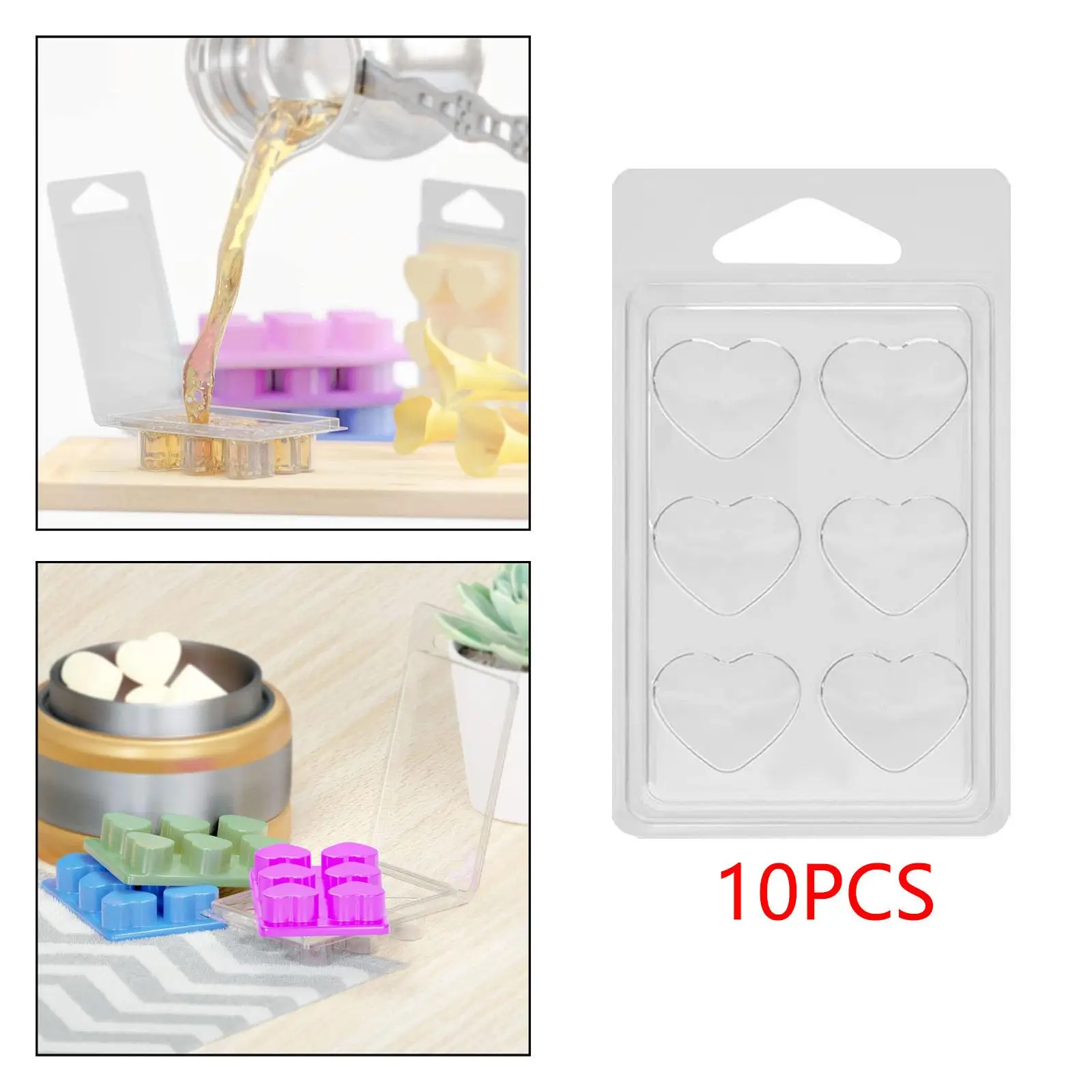 100 Count Clamshells for Candle Melting, Clear Cube Tray for DIY Projects